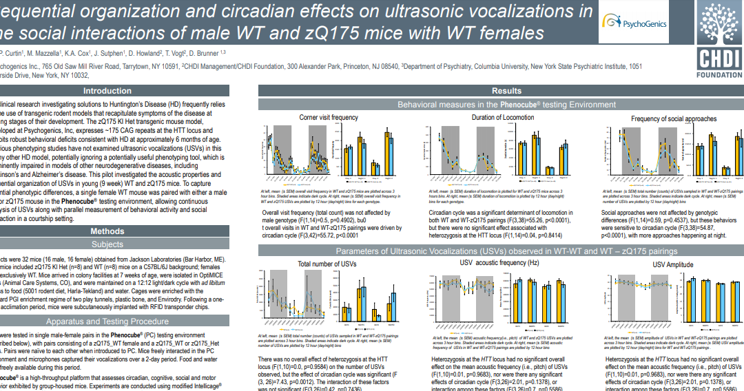 Sequential Organization and Circadian Effects on Ultrasonic Vocalizations in the Social Interactions of Male WT and zQ175 KI Mice with Wild-Type Females